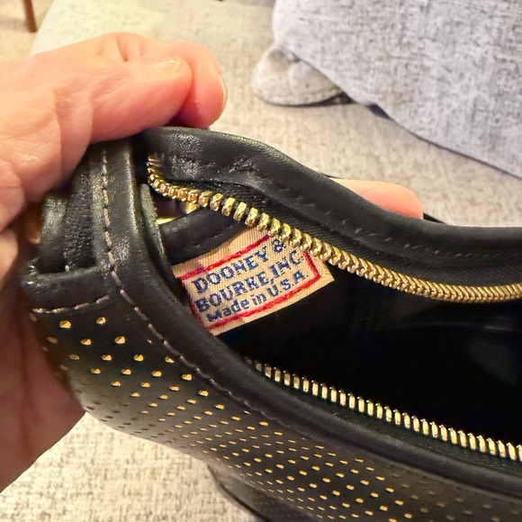 Dooney&Bourke Black Caberolet Vintage Polka Dot Hobo. 131/2x10 EUC with dusty - Picture 12 of 12